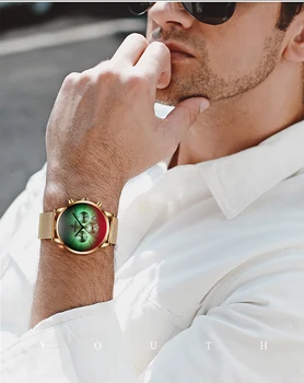 2020 Top Nou de Lux de Brand de Moda Ceas Barbati Culoare Strălucitoare de Sticlă Cronograf Bărbați din Oțel Inoxidabil Ceas de Afaceri Bărbați Încheietura Ceas