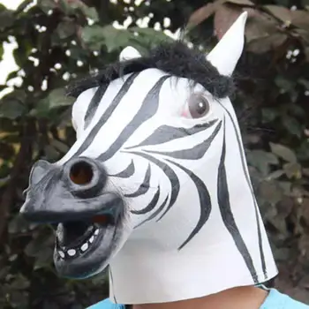 HorseHead Latex, Masca Fata Complet Masca Adult Respirabil Mascat De Halloween Amuzant Rochie De Petrecere Cosplay Costum Minunat Animal Masca