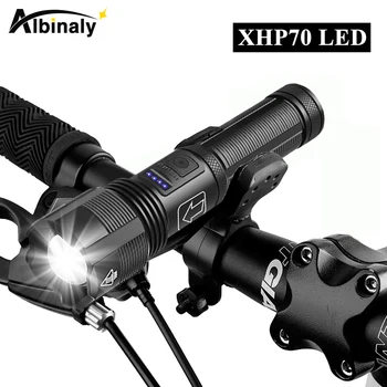 Puternic XHP70 LED Biciclete Lumina Impermeabil Biciclete Lampa Zoom Ciclism Fata de Lumina Super-Luminos USB Reîncărcabilă Lanterna Plimbare