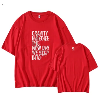 Kpop cravity album ASCUNZĂTOAREA NOUA ZI AM PAS ÎN același imprimare tricou de vara unisex o de gât cu maneci scurte t-shirt