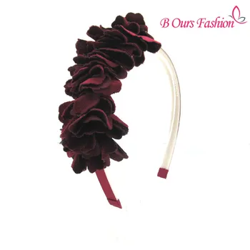 2021 noua moda floare de catifea loden OEM hairband copii moda accesorii de par cu banda de plastic cu nemulțumiri dinti