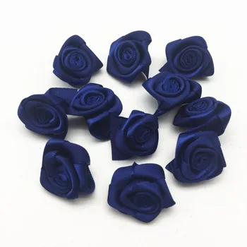 100buc 25mm Bleumarin Panglica de Satin Rose Flori Decorative de Flori Buchete de Nunta DIY Meserii Ornamente