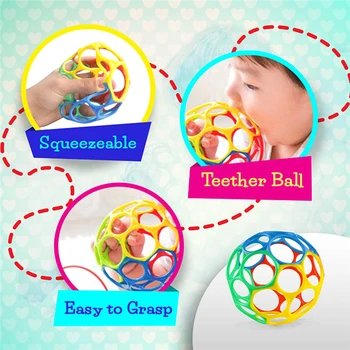 Aobo Minge Cu Clopotel Copilul Mușcă De Mână Colorate Prinde Plastic Gaura Mingea Detașabil Zuruitoare Copil Creativ Interactiv Joc Jucărie