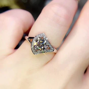 Moda trosnituri moissanite inel pentru femei bijuterii inel de logodna pentru nunta de argint 925 placat cu platină inel cadou