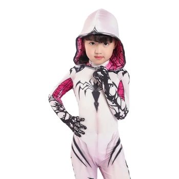 2020 Gwendolyn Maxine Costume pentru Fete Spider-Gwen Stacy Cosplay Mantie Anime Costume Spider Costum de Halloween pentru Copii