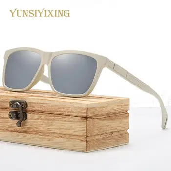 YSYX Epocă Polarizat ochelari de Soare Barbati Full-Frame Anti-stres Nouă din Lemn ochelari de Soare UV400 Ochelari pentru Conducere gafas de sol 7002