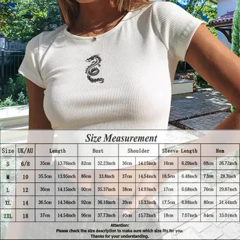 White Dragon Totem Bumbac Imprimare Tricouri Femei Vara Buric Goale Decupate Moda Streetwear Top Tee Slim Fit Scurte T-shirt