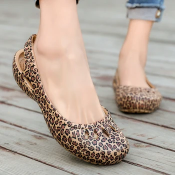 Jeleu Sandale Femei Saboți de Origine Non-alunecare Pantofi de Vara Spital Apartamente Papuci de Plastic Fata Impermeabil EVA Grădină Pantofi Leopard
