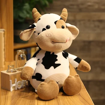 De Vânzare La Cald Drăguț Lapte De Vacă Jucărie De Pluș De Desene Animate Minunat De Vite Papusa Animal De Pluș Jucărie Copii Fată Cameră Decor Copil Ziua De Nastere Cadou De Crăciun