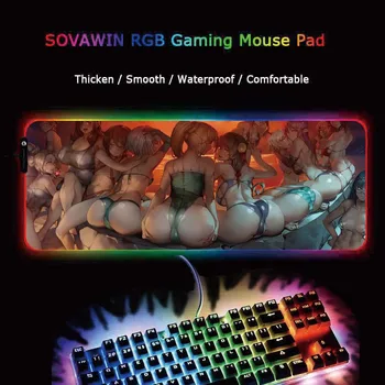 Anime Fata Sexy Fund Jocuri RGB Mari Mouse Pad Calculator Mousepad Led Backlight XXL Suprafață Mause Pad Tastatură Birou Mat
