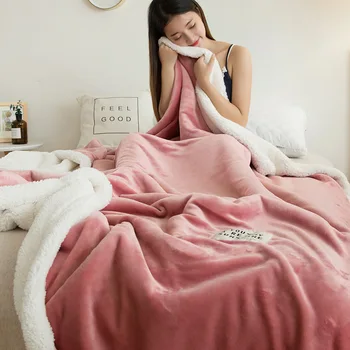 Primavara Toamna Super Cald Miel Pătură De Lână De Lux Pături Groase Pentru Paturi Flanel Acoperi Pături De Iarnă Adult Arunca Pătură