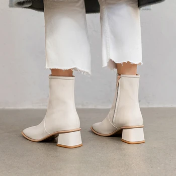 FEDONAS Concis Dulce cu Fermoar Lateral Femei Cizme de Iarna din Piele 2020 Pantofi Noi Femeie de Moda Petrecere de Nunta Pantofi de Femeie