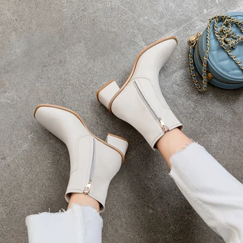FEDONAS Concis Dulce cu Fermoar Lateral Femei Cizme de Iarna din Piele 2020 Pantofi Noi Femeie de Moda Petrecere de Nunta Pantofi de Femeie