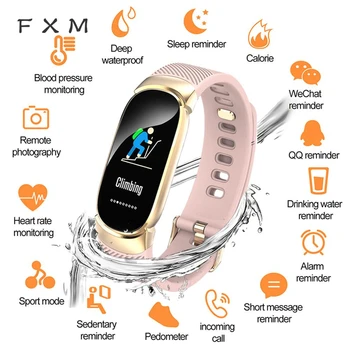 FXM Digitale Ceasuri de mana Rata de Inima Ceas Brățară Sport Barbati Femei Bluetooth rezistent la apa Bratara Sedentar Memento Apel