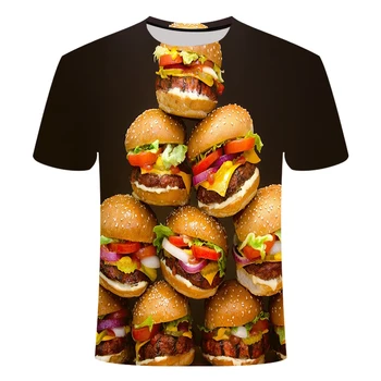 2019 Vara Rece t-shirt Mâncare de cartofi prăjiți de imprimare 3d Bărbați Femei camasi casual Harajuku design t-shirt tricou Picătură de transport maritim
