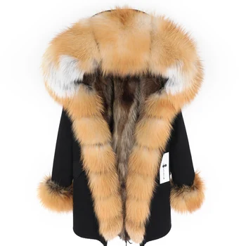 2020 nou blană de vulpe guler de sacou feminin Naturale Blană de Raton Linie haina haina de Iarna femei gros cald Parker