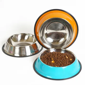 Din Oțel inoxidabil Câine de Companie Castron Non-alunecare Durabil de Alimentare cu Apă Pisica fel de Mâncare Ușor de Curățare Alimentator vase de Băut Pentru Câini Pisici Produse pentru animale de Companie