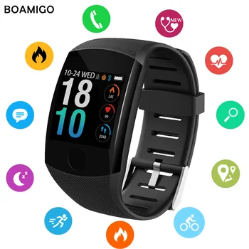 Bluetooth Ceasuri Inteligente BOAMIGO Brand Bratara Bratara Rata de Inima de Monitorizare de Somn Pentru IOS, Android Telefon Sport Fitness Ceas