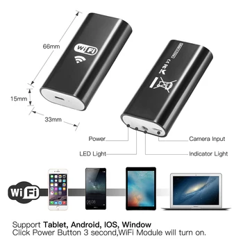 2MP HD WiFi Camera Endoscop 2M 5M Cablu de 8mm Obiectiv Cu Alb de Lumina pentru Endoscop Pentru IOS și Android Tablet Telefon Conducta de Puncte