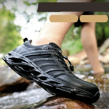 Oamenii Amfibii Pantofi Rock Recif de Pescuit Non-alunecare de Mare Râului trecere prin vad Adidași ochiurilor de Plasă în aer liber Talpa de Cauciuc de Mari Dimensiuni Drumeții Rece