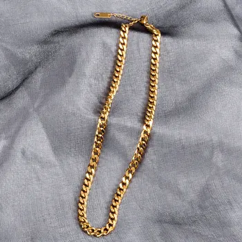 ELLERS Cadou de Crăciun de culoare de Aur Prietena colier lanț geometrice și circulare gât cravată 5mm 40cm bijuterii cadou de crăciun