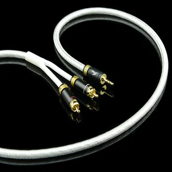 DEPUTAȚII M-4 High End de 3,5 mm-2 RCA cablu Audio 6N OFC HiFi 99.9997% Placat cu Aur de 24K Conectați cablul Difuzorului Transport Gratuit