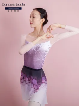 Balet Tricouri pentru Femei Fete de Iarna cu Maneci Lungi din Catifea de sex Feminin Adult Yoga, Gimnastica Colanti Balet Dans Costum