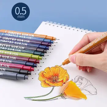 12 Culori Cârlig de Linie Ac Schiță Marker 0.5 mm Desen în Tuș, Creion pentru Schite 35EA
