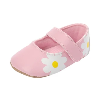 Sweety Baby Fete Daisy Print Printesa PU Pantofi anti-alunecare, Moale, de Jos în Pas de Front Pantofi