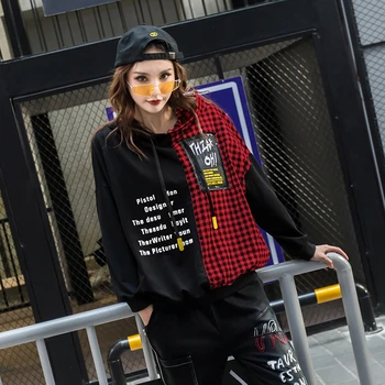 Max LuLu 2019 European De Toamnă De Moda Doamnelor Stil Punk Haine Femei Carouri Cu Gluga Hanorac De Epocă Mozaic Tipărite Jachete