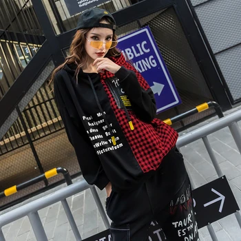 Max LuLu 2019 European De Toamnă De Moda Doamnelor Stil Punk Haine Femei Carouri Cu Gluga Hanorac De Epocă Mozaic Tipărite Jachete