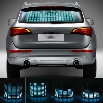 Niscarda Auto LED Albastru Ritm de Muzică Flash de Lumină Sunet Activat Senzorul de Egalizator Parbriz Spate Autocolant Styling Neon Lampa de Kit