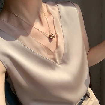 Femei Bluza Eleganta Solid V-neck White Satin Cămașă de Mătase Plus Dimensiunea Îmbrăcăminte de Epocă Sifon Tunica Topuri pentru Femei de Vara