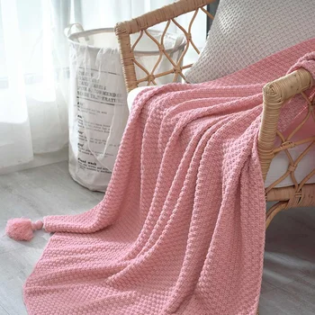 Fir Pătură cu Ciucure Solid de culoare Bej Gri Roz Arunca Pătură pentru Pat, Canapea Textile de Casa de Moda Cape 120x150cm Tricotate Covor