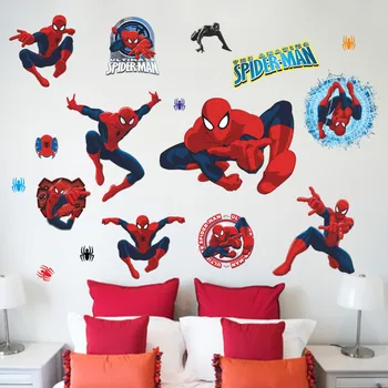 Disney Marvel Personaj de Film de Desene animate 3D Spiderman Autocolante de Perete Pentru Camere de Copii Decalcomanii de Perete Decor Acasă Tapet Mural
