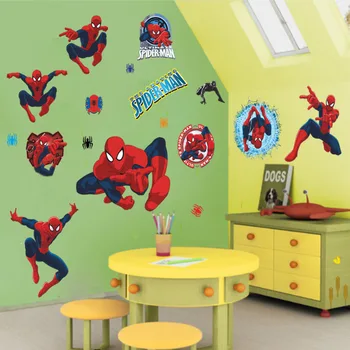 Disney Marvel Personaj de Film de Desene animate 3D Spiderman Autocolante de Perete Pentru Camere de Copii Decalcomanii de Perete Decor Acasă Tapet Mural
