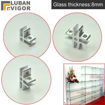 Sticlă/Acril Prezenta clipuri/conector,pentru 8mm sticla/Acril,fără foraj,se poate asambla vitrine de unul singur,Hardware