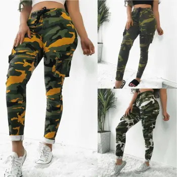 Femei Camuflaj Pantaloni Lungi Camo Cargo Pantaloni Casual Pantaloni De Vară Militare De Lupta Armata Sport Haine De Moda