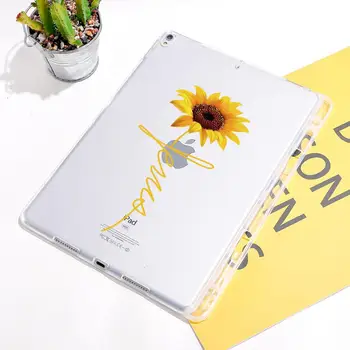 Floarea soarelui Pentru iPad Pro 12.9 2020 Funda Tableta Cu Creion Clar Capac Moale 7-a Generație de iPad Mini Caz 1 2 3 Cazuri de Aer 1 2 3
