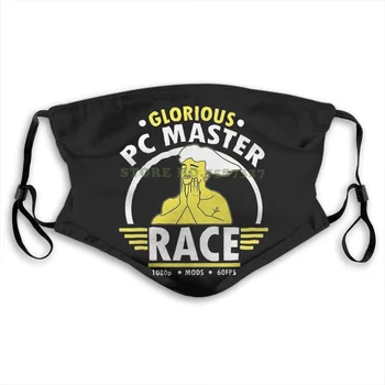 Masca De Fata Pc Master Race Glorios Pc Jocuri Moda Design Amuzant Alb Negru Reutilizabile Măști De Protecție