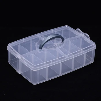 Mari trei straturi transparente detasabile cutie de depozitare din plastic cutie de bijuterii de uz casnic cutie de depozitare jucărie torpedou tool box