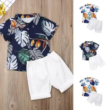 1-6 ani Băiețel Moale Haine Baieti Imprimare Tricouri + pantaloni Scurți Copilul Tinutele Copil 2 buc Set Casual de Vara de Îmbrăcăminte