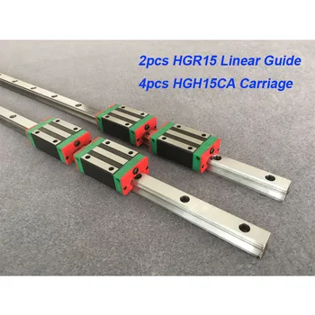 2 buc HGR15 - 750 800 850 900 950 1000 1050 1100mm + 4buc HGH15CA sau HGW15CA bloc liniare transportul CNC piese