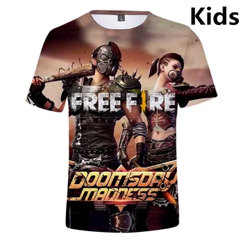 De Vânzare la cald de la 3 la 16 Ani Copii T Shirt Topuri Imprimate 3D Foc Gratuit T-shirt pentru Copii Haine Popular Joc pentru Băieți și Fete tricou Supradimensionat