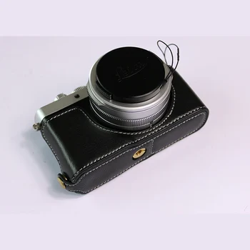 Autentice din Piele de Jumătate Caz sac de aparat de Fotografiat acoperire Pentru Leica D-LUX7 D7 D-LUX-7 Cu Baterie de Deschidere portabil husă