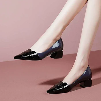 Cresfimix Zapatos De Mujer de Femei de Moda Toc Pătrat Pompe pentru petreceri si Club de Noapte Lady Rece Black & Red Pantofi cu Toc C6525