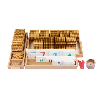 Montessori jocul cu margele de aur matematică educație timpurie jucarii educative 4-6 ani banca didactice