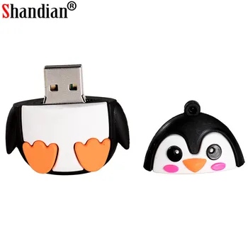 SHANDIAN de Desene animate Bufnita Fox Pinguin de Albine USB 2.0 Flash Drive 4GB 8GB 16GB 32GB 64GB 128GB stocare Pen-Drive Cadouri, en-Gros de Memory Stick