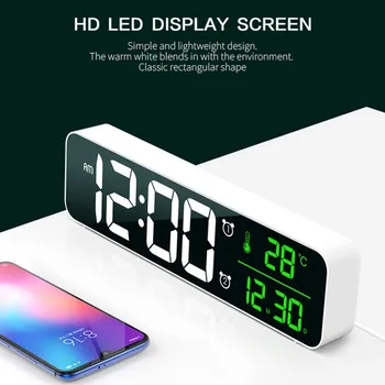 LED Digital Ceas cu Alarmă Ceas Pentru Acasă Tabelul Digital Amânare Electronice USB Desktop Oglindă Ceasuri de uz Casnic Mese de Decor