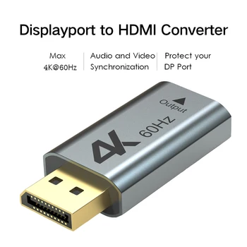 Aluminiu 4K Displayport DP la HDMI Adaptor 2K 4K@60Hz 1080P de sex Feminin De sex Masculin Pentru PC, Laptop, Proiector DP la HDMI Convertor Wavlink